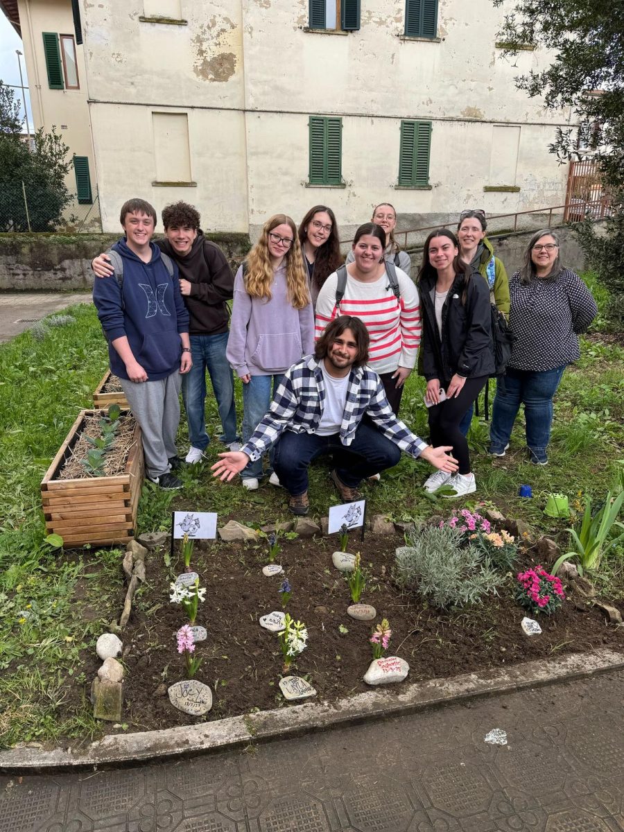 from left to right: Dominic Santinello, Lucas Walker-Ray, Abigail McNulty, Megan Lapinski, Layla Simmons, Veronica Cebula, Nola Lane Borsari, Leanna Toy, and Sara Switzer