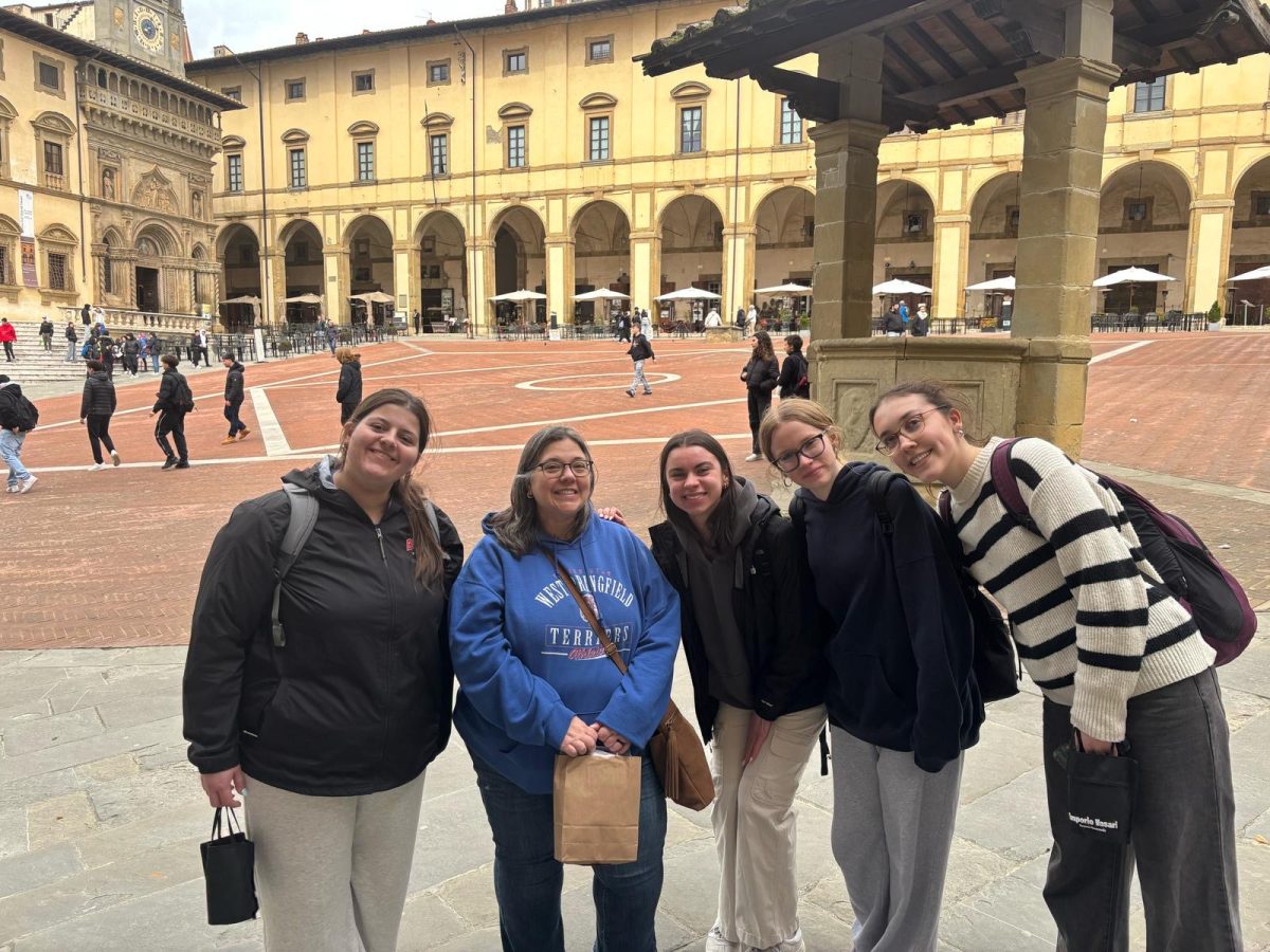 from left to right: Megan Lapinski, Sara Switzer, Nola Lane Borsari, Layla Simmons, and Abigail McNulty