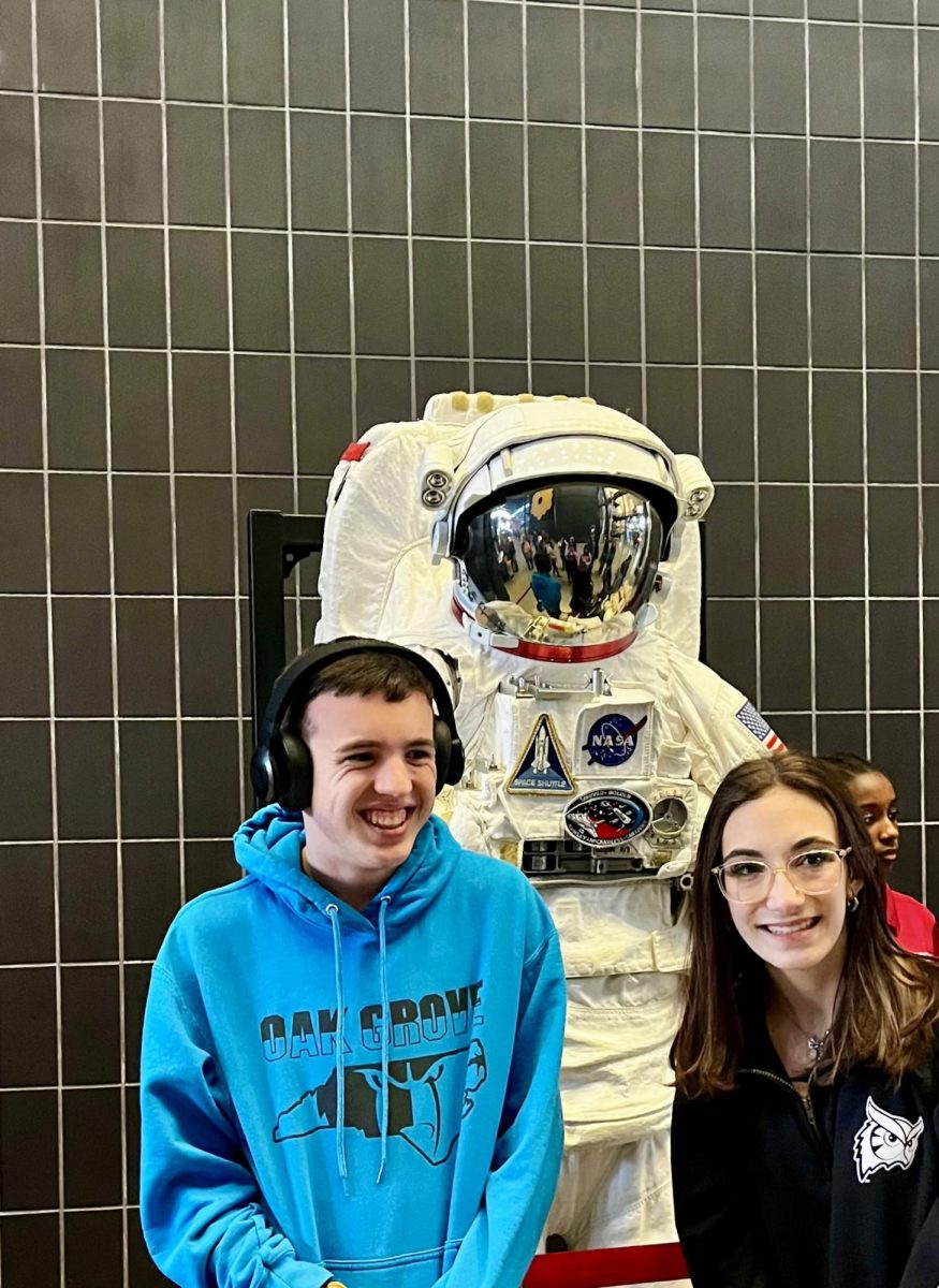 Damian Hicks and Samone Lavoie at the Space Museum on April 25 during the Chorus trip to Washington D.C.